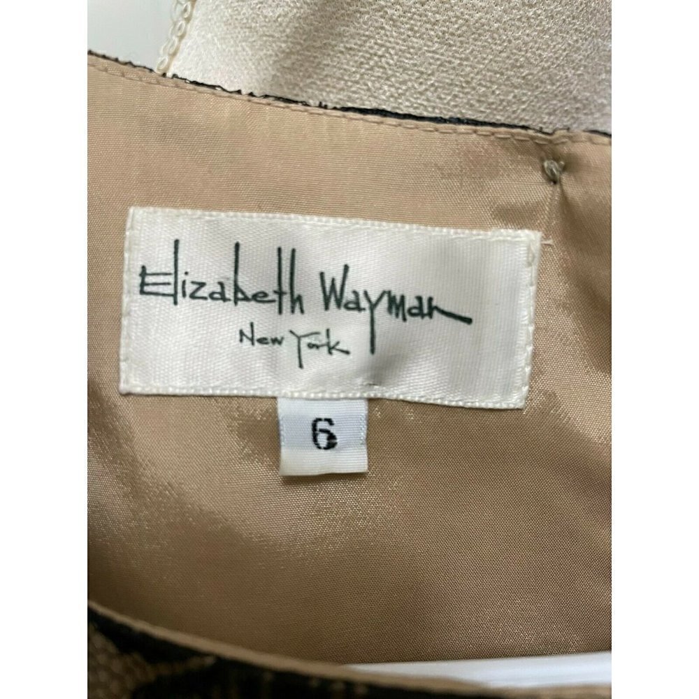 Women's Elizabeth Wayman New York Black Lace Shift Dress Tan Lining Size 6 - Picture 4 of 7